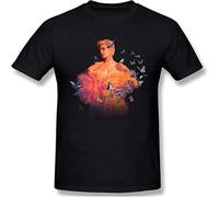 Halsey Man' T Shirts Summer Round Neck Print Short Sleeve tee Tops T-Shirt Graphic Unisex Black L