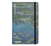 Halta Definizione - Agenda semanal grande de 12 meses, agenda 2025 con cubierta impresa con una obra de arte de Monet, cierre elástico, marcador y 192 páginas, 13 x 21 cm, nenúfares