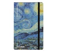 HALTADEFINICIÓN - Agenda semanal grande de 12 meses, agenda 2026 con cubierta impresa con una obra de arte de Van Gogh, cierre elástico, doble marcador y 192 páginas, 13 x 21 cm, noche