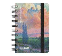 HALTADEFINIZIONE - Agenda diaria de 12 meses, agenda 2026 con tapa impresa con una obra de arte, cierre elástico, doble marcador y 352 páginas, 9 x 13 cm (h) cm, nube