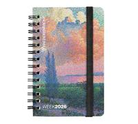 HALTADEFINIZIONE - Agenda semanal de 12 meses, agenda 2026 con tapa impresa con una obra de arte, cierre elástico, doble marcador y 352 páginas, 9 x 13 cm (h) cm, nube