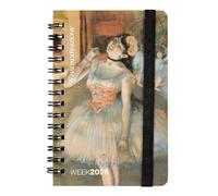 HALTADEFINIZIONE - Agenda semanal de 12 meses, agenda 2026 con tapa impresa con una obra de arte, cierre elástico, doble marcador y 352 páginas, 9 x 13 cm (h) cm, bailarina