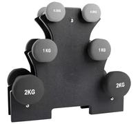 VirtuFit - Juego de mancuernas con soporte, 7 kg, 6 mancuernas, pesas para mujeres y fitness