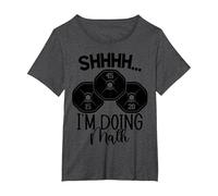 Halterofilia Juego de Palabras Shhh Estoy Haciendo Ejercicios matemáticos Levantador de Pesas Camiseta, Mujer Tallas Grandes, Jaspeado Oscuro, 2XL Grande