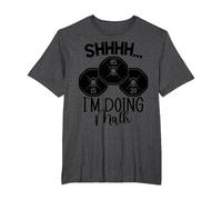 Halterofilia Juego de Palabras Shhh Estoy Haciendo Ejercicios matemáticos Levantador de Pesas Camiseta, Hombre Tallas Grandes, Jaspeado Oscuro, 4X Alto