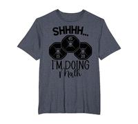 Halterofilia Juego de Palabras Shhh Estoy Haciendo Ejercicios matemáticos Levantador de Pesas Camiseta, Hombre Tallas Grandes, Azul Jaspeado, 3X Alto
