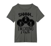Halterofilia Juego de Palabras Shhh Estoy Haciendo Ejercicios matemáticos Levantador de Pesas Camiseta, Mujer Tallas Grandes, Asfalto, 4XL Grande
