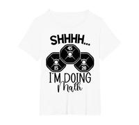 Halterofilia Juego de Palabras Shhh Estoy Haciendo Ejercicios matemáticos Levantador de Pesas Camiseta, Mujer Tallas Grandes, Blanco, 4XL Grande