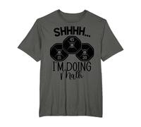 Halterofilia Juego de Palabras Shhh Estoy Haciendo Ejercicios matemáticos Levantador de Pesas Camiseta, Hombre Tallas Grandes, Asfalto, 2X Alto