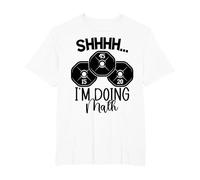 Halterofilia Juego de Palabras Shhh Estoy Haciendo Ejercicios matemáticos Levantador de Pesas Camiseta, Hombre Tallas Grandes, Blanco, 4X Alto