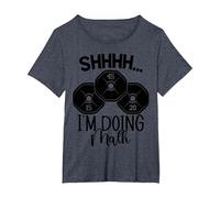 Halterofilia Juego de Palabras Shhh Estoy Haciendo Ejercicios matemáticos Levantador de Pesas Camiseta, Mujer Tallas Grandes, Azul Jaspeado, 1XL Grande