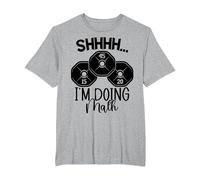 Halterofilia Juego de Palabras Shhh Estoy Haciendo Ejercicios matemáticos Levantador de Pesas Camiseta, Hombre Tallas Grandes, Gris Jaspeado, 3X Alto