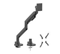 HALTERUNGSPROFI Office-GS812AEXB - Soporte para monitor (27 kg hasta 57 pulgadas, brazo de soporte con resorte de gas LED LCD, VESA 75 x 75, 100 x 100, 200 x 200 cm), color negro