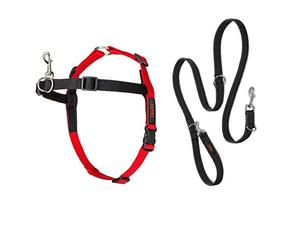 Halti 14326W - Arnés de Control Frontal y Correa de Entrenamiento, Evita Que el Perro Tire en los Paseos, Incluye arnés de Control Frontal Mediano y Correa de Doble Extremo, Color Negro