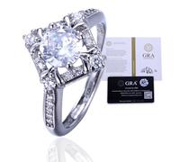 HALUKAKAH Anillo de Moissanita para Mujer en Plata de Ley 925 con Diamante de Laboratorio 1 Quilate y Certificado,Joya Elegante de 1,0 ct,Tamaño Ajustable,Galaxia,Regalo para Esposa,Novia,Mamá,Hija