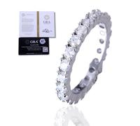 HALUKAKAH Anillo Moissanite Hombre Tennis D Color 1.5 ct Total,Plata de Ley Chapado en Platino,1.5 Quilates Diamante Cultivado en Laboratorio,Talla 8,Regalo Atemporal para Esposo,Novio,Cumpleaños