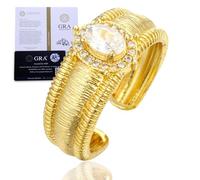 HALUKAKAH Anillo para Mujer con Moissanita D1,0 ct Plata de Ley 925 Baño en Oro 18k con Certificado,Diamantes de Laboratorio Ovalado Vintage Engaste Garras,para Compromisos,Bodas,Talla Ajustable