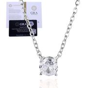 HALUKAKAH Collar Colgante Solitario para Mujeres Bañado en Platino con Moissanite|Moissanite Certificado 2.0ct|Joyería Ecológica Hecha a Mano|Diseñado en Italia|Ajustable|Regalo de Cumpleaños