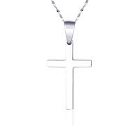 HALUKAKAH Collar de Cruz de Plata de Ley 925 para Hombres - Medalla de Joyería Religiosa con Cadena 45cm - Para Protección,Ocasiones Religiosas y Regalos,Incluye Tarjeta Bíblica y Caja de Regalo