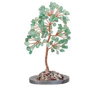 HALUKAKAH Cristal Árbol ÉXITO Feng Shui Piedra de Jade Auténtico Piedras Preciosas Árbol de la Vida Envuelto a Mano Cobre Ramas de Alambre Ágata Base Cuenco de Canto Bendecido 15cm Alto