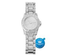 HALUKAKAH Diamond Gold Watch Iced Out,Men's 18k Real Gold/Platinum White Gold Plated Quartz Wristband 22cm,with Cuban Link Chain 20cm+45cm Necklace Bracelet,Full Cz Diamonds,Free Giftbox