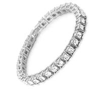 HALUKAKAH Gold Chain for Men Iced out,5.5MM Men's Tennis Chain Platinum White Gold Finish Bracelet 20cm,Lab Diamond Prong Set,Gift for Him