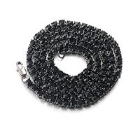 HALUKAKAH Gold Chain for Men Iced out,5.5MM Men's Tennis Chain Rhodium Black Plated Choker Necklace 55cm,Lab Diamond Prong Set,Gift for Him