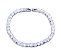 Halukakah Pulsera de Tenis Moissanite para Mujeres, 1,64ct Color D 41 Diamantes Redondos Creados en Laboratorio Pavé, Plata Esterlina S925, 4mm Ancho 17,5cm Largo, Regalo para Aniversarios, Cumpleaños