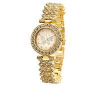 HALUKAKAH Reloj de Oro con Diamantes Iced out para Niñas,Adolescentes,Chicas - Chapado en Oro 18K,Esfera de 29mm con Motivo de Mariposa,Cuarzo Japonés - Longitud 19,5cm - para Cumpleaños,Fiestas