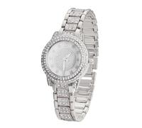 HALUKAKAH Reloj de Oro con Diamantes Iced out para Niños,Adolescentes,Chicos - Chapado en Platino,Esfera Redondo con Diamantes Gypsophila,Cuarzo Japonés - Longitud 19,5cm - para Cumpleaños,Fiestas