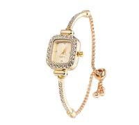 HALUKAKAH Reloj Infantil con Diamantes Brillantes - Chapado en Oro 18k - Esfera Rectangular Dorado - Cuarzo, Pulsera de Acero INOX Ajustable - para Niños y Niñas