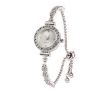HALUKAKAH Reloj Infantil con Diamantes Brillantes - Chapado en Platino - Esfera en Forma de Redondo - Cuarzo, Pulsera de Acero INOX Ajustable - para Niñas y Niños