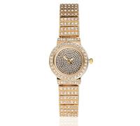 HALUKAKAH Reloj Pulsera de Diamantes para Mujeres,Bañado en Oro Real 18k,Diamantes Brillantes,Diseño de Esfera Redonda,Reloj de Cuarzo con Correa de Acero Inoxidable,Regalo para Ella