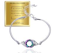 HALUKAKAH RENACIMIENTO DEL FÉNIX Pulsera de Mujer Chapada en Platino con Cristales Naturales Austríacos Verde Esmeralda - Símbolo de Suerte y Renovación.Regalo para Cumpleaños,Ajustable 18+5cm