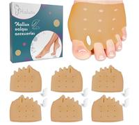Haluto 3 pares / 6 piezas Separador dedos pie - Almohadillas para pies - Corrector dedos pies - Almohadilla metatarsal - Plantillas metatarsalgia - Toe spacer - Corrector dedo martillo y juanetes