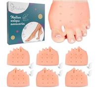 Haluto 3 pares / 6 piezas Separador dedos pie - Almohadillas para pies - Corrector dedos pies - Almohadilla metatarsal - Plantillas metatarsalgia - Toe spacer - Corrector dedo martillo y juanetes