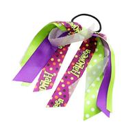 Halween Elastic Pony Cotail | Corbatas para el pelo para niñas, crujidos para la cinta de | Tira de tela de fantasía | Accesorio para caída de peluquería