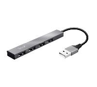 Trust Halyx Minihub USB 2.0 de Aluminio, Plata