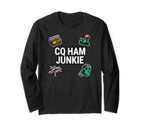 Ham Radio Operator CQ Ham Junkie Amateur Broadcaster Manga Larga