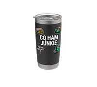 Ham Radio Operator CQ Ham Junkie Amateur Broadcaster Vaso térmico de acero inoxidable de doble pared