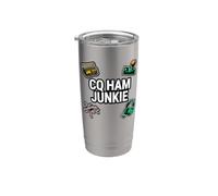 Ham Radio Operator CQ Ham Junkie Amateur Broadcaster Vaso térmico de acero inoxidable de doble pared