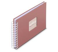 Hama | Álbum de Fotos con espiral para pegar y escribir (Álbum de fotografía de 10 x 15 cm, tamaño 24x17cm, con 50 hojas, papel cristal protector, 10x15 cm máximo 50 fotos) Color Terra