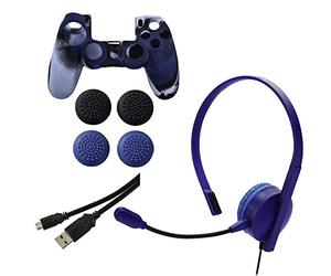 Hama 00115463 accesorio y piza de videoconsola - Accesorios y piezas de videoconsolas (PlayStation 4, Negro, Azul, Dualshock 4, 7 pieza(s), Micro-USB)