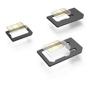 Hama 00183398 SIM card adapter adaptador para tarjeta de memoria sim / flash - Adaptador para tarjetas de memoria (5 pieza(s), Ampolla)