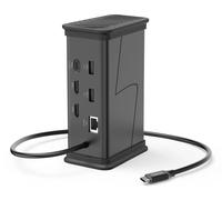 Hub USB-C Connect2Office Black, 9 Puertos, 2 x HDMI, USB-A, USB-C, LAN
