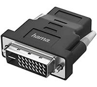 Hama | Adaptador de HDMI a DVI (Adaptador de Video DVI a HDMI para Conectar el PC a un Monitor y/o Proyector, Calidad 4K, Transmisión) Color Negro