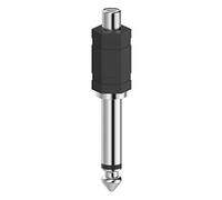 Hama 00205188 Cinch-RCA/Jack Audio Adaptador [1 x Cinch-RCA Hembra - 1 x Jack Macho 6,35 mm] Negro
