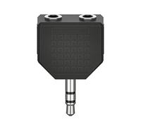 Hama Adaptador de audio 00205191 – 2 conectores hembra 3,5 mm a 1 macho 3,5 mm, negro