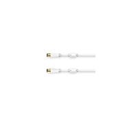 Hama | Cable de antena de 3 metros, 100dB (Cable de antena coaxial macho a hembra, chapado en oro, largo 3 metros) Blanco