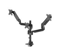 Soporte para Monitor de 3 monitores, con Muelle de Gas, Totalmente movible, 17" - 32", Color Negro